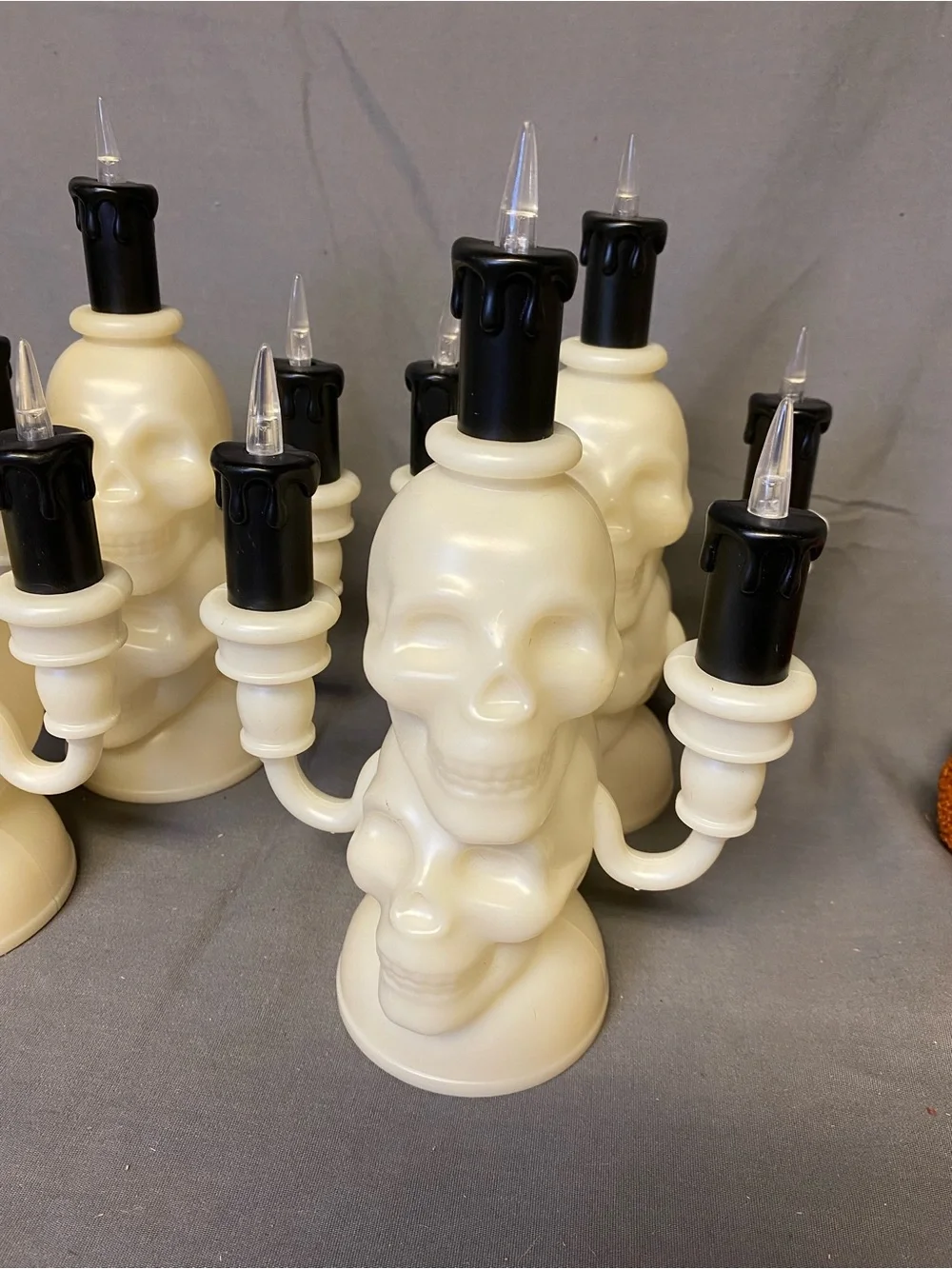Target Ivory and Black Skull Candelabra Set